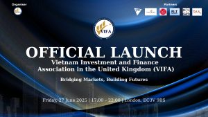 Official launch banner of the Vietnam Investment and Finance Association (VIFA) in the United Kingdom